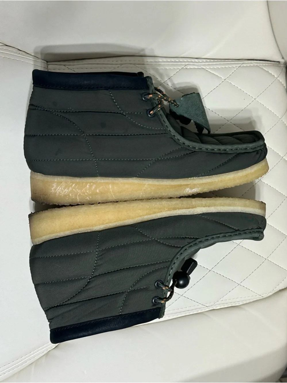 Clarks Originals Wallabee Boot Khaki Quilted Green limited edition size 8 men’s